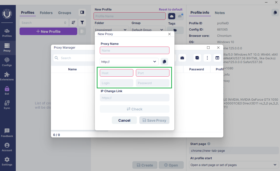 configuring ninja proxy with undetectable browser